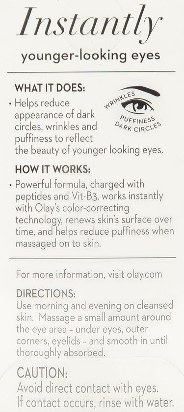 olay eye cream | Reduces Dark Circle, Wrinkles and Puffiness | With Peptides and Niacinamide | Normal, Oily, Dry & Combination Skin l Paraben & Sulphate free | (15ml, (Ultimate Eye Cream)